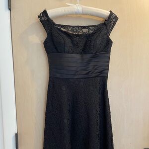 WHBM black lace and satin cocktail dress
